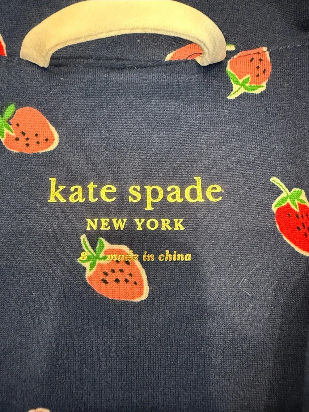 Kate Spade Strawberry Pajama Set + Sleep Mask Navy